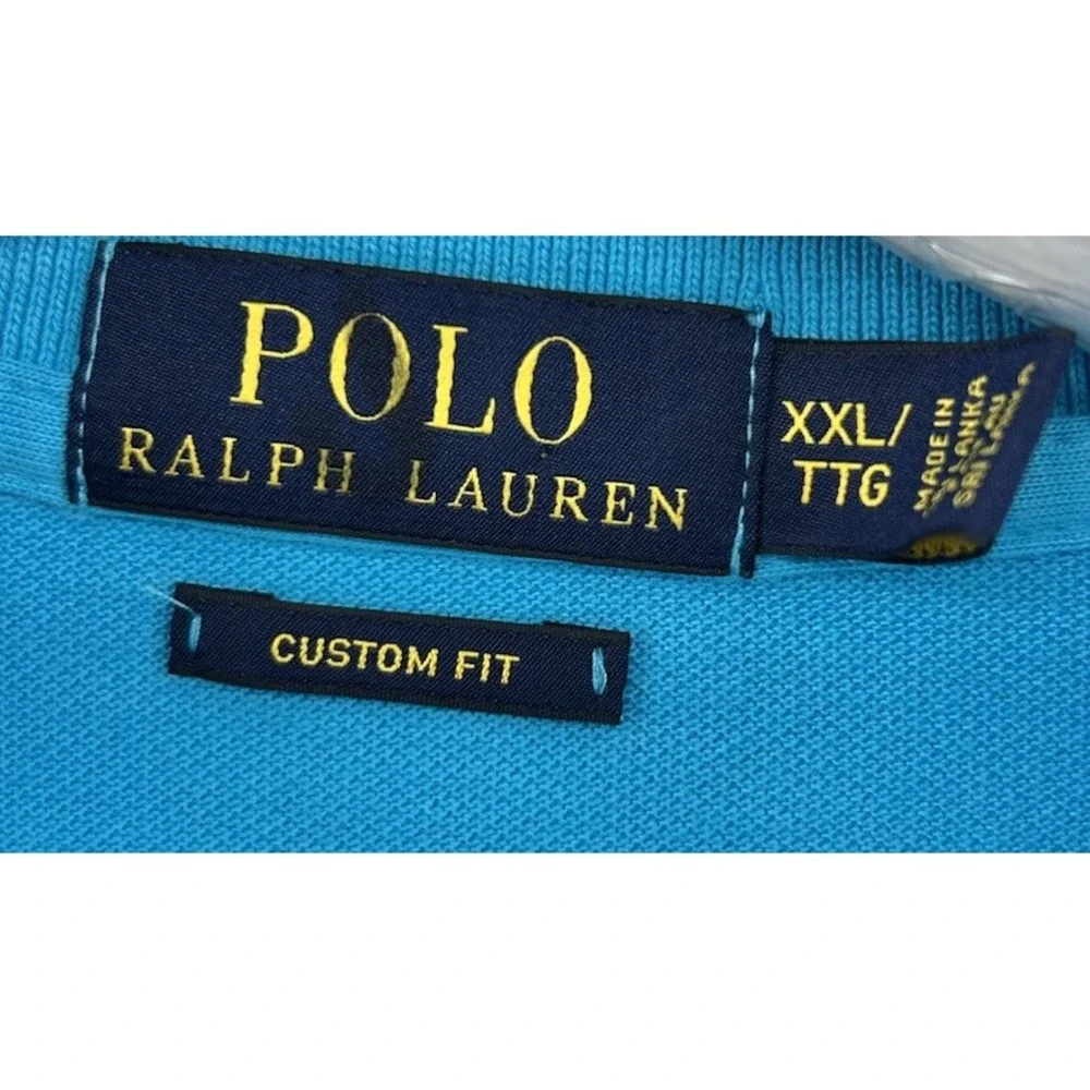 Polo Ralph Lauren Custom Fit Short Sleeve Polo Shirt Teal Men's Size 2XL